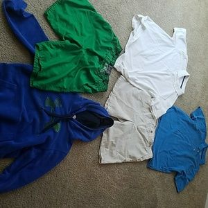 Hoodie, shorts, polos, and swim trunks